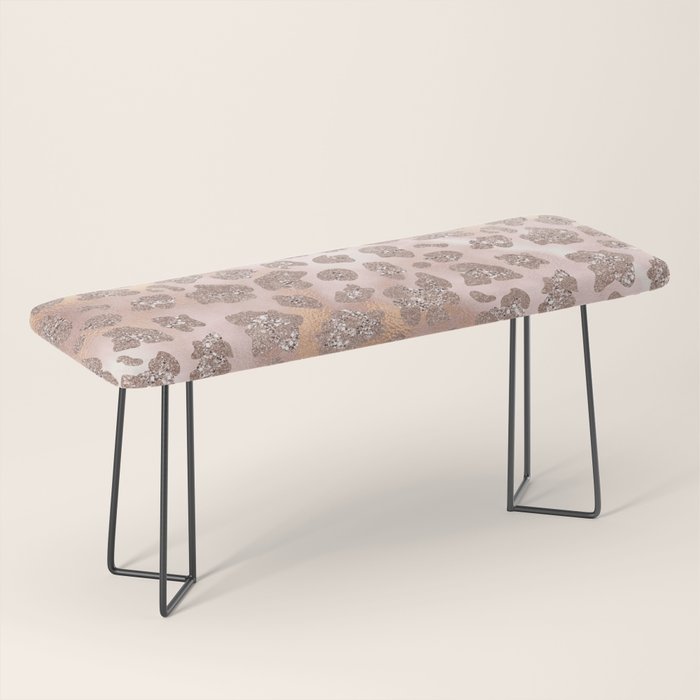 Rosegold Blush Leopard Glitter   Bench Gallery Image 1