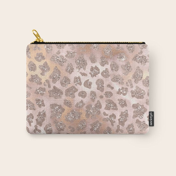 Rosegold Blush Leopard Glitter   Carry All Pouch Gallery Image 1