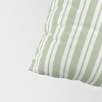 Classic Double Stripe Pattern in Pale Gray and Sage Green Pillow Sham Gallery Image 4
