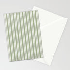 Classic Double Stripe Pattern in Pale Gray and Sage Green Stationery Card Gallery Image 2