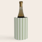Classic Double Stripe Pattern in Pale Gray and Sage Green Wine Chiller Gallery Image 3