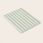 Classic Double Stripe Pattern in Pale Gray and Sage Green Notebook Gallery Image 3