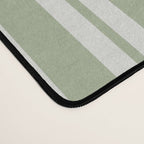 Classic Double Stripe Pattern in Pale Gray and Sage Green Desk Mat Gallery Image 4