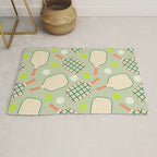 Retro Pickleball Pattern Rug Gallery Image 1
