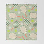 Retro Pickleball Pattern Throw Blanket Gallery Image 2