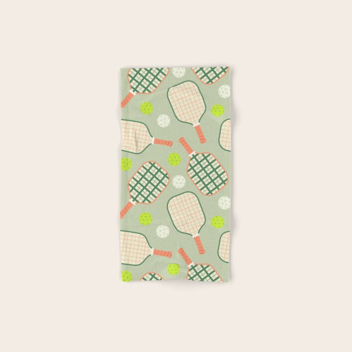 Retro Pickleball Pattern Bath Towel Gallery Image 1