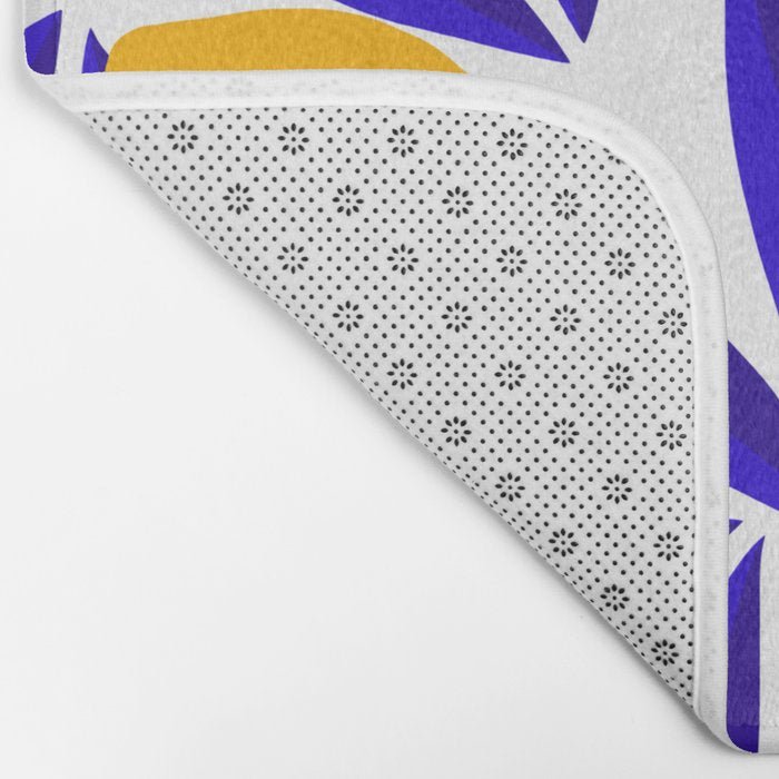 Blue and yellow Lemon Summery Pattern Bath Mat Gallery Image 2