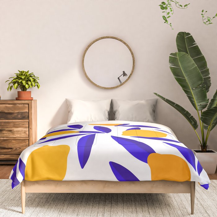 Blue and yellow Lemon Summery Pattern Comforter Gallery Image 3