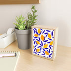 Blue and yellow Lemon Summery Pattern Mini Art Print Gallery Image 2