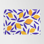 Blue and yellow Lemon Summery Pattern Rug Gallery Image 2