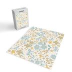 Vintage Floral Butterfly Pattern  Blue Yellow Pastel Garden with Bows and Blossoms Jigsaw Puzzle Gallery Image 2