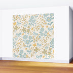 Vintage Floral Butterfly Pattern  Blue Yellow Pastel Garden with Bows and Blossoms Wall Mural Gallery Image 2