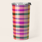 Wobbly Colorful Gingham Pattern Travel Mug Gallery Image 2