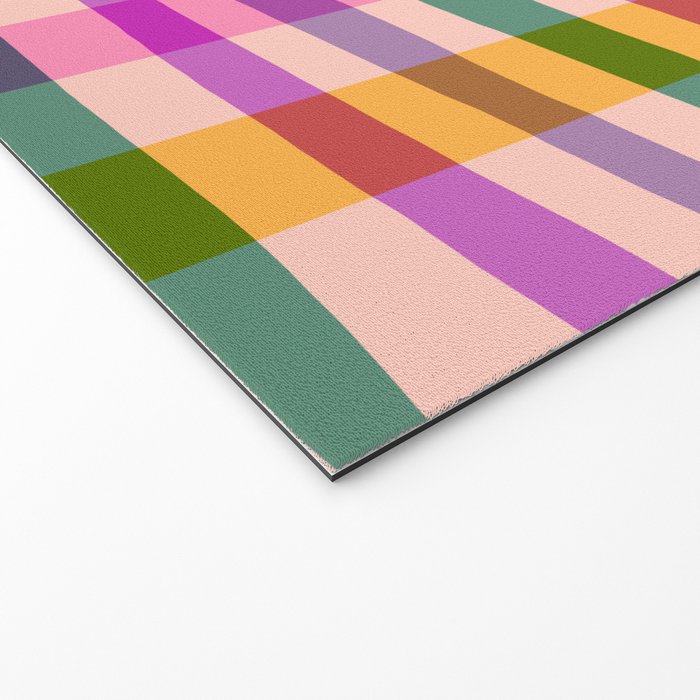 Wobbly Colorful Gingham Pattern Welcome Mat Gallery Image 2