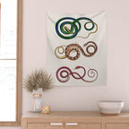 Albertus Seba Three Snakes Illustration  Wall Tapestry Gallery Image 2