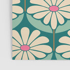 Flower Power - Teal, Pink and Off-white Poster Gallery Image 3