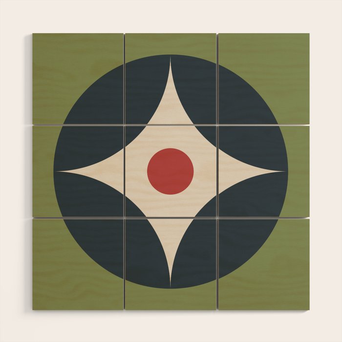 Modern Geometric Starburst Wood Wall Art Gallery Image 1