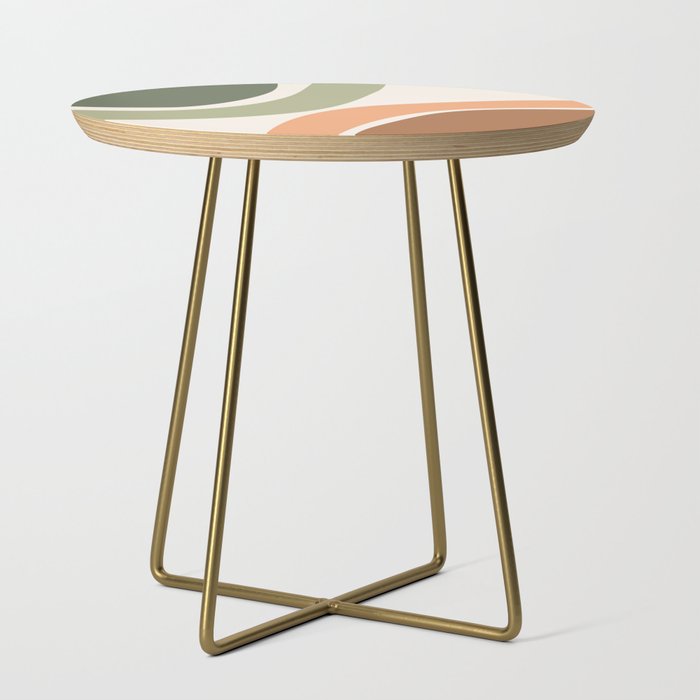 Abstract Shapes 55 in Sage Green and Terracotta (Rainbow Abstraction) Side Table Gallery Image 1