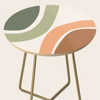 Abstract Shapes 55 in Sage Green and Terracotta (Rainbow Abstraction) Side Table Gallery Image 2