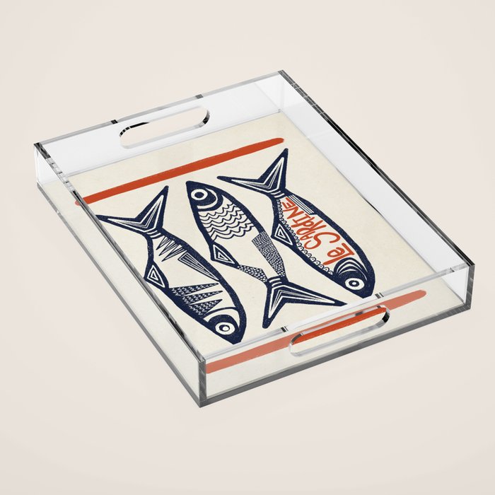 Le Sardine Retro Inspired Art Print Acrylic Tray Gallery Image 1