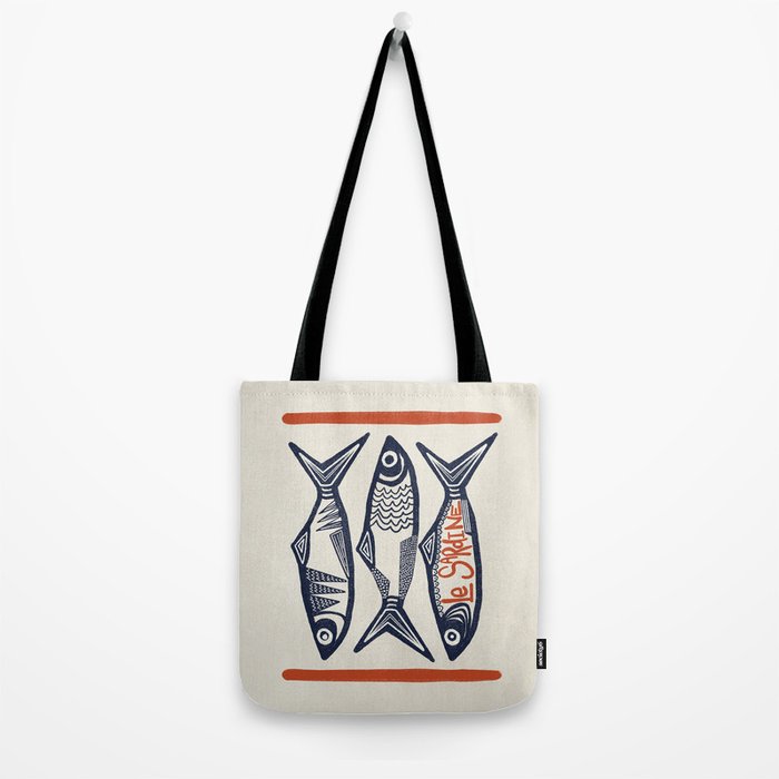 Le Sardine Retro Inspired Art Print Tote Bag Gallery Image 2