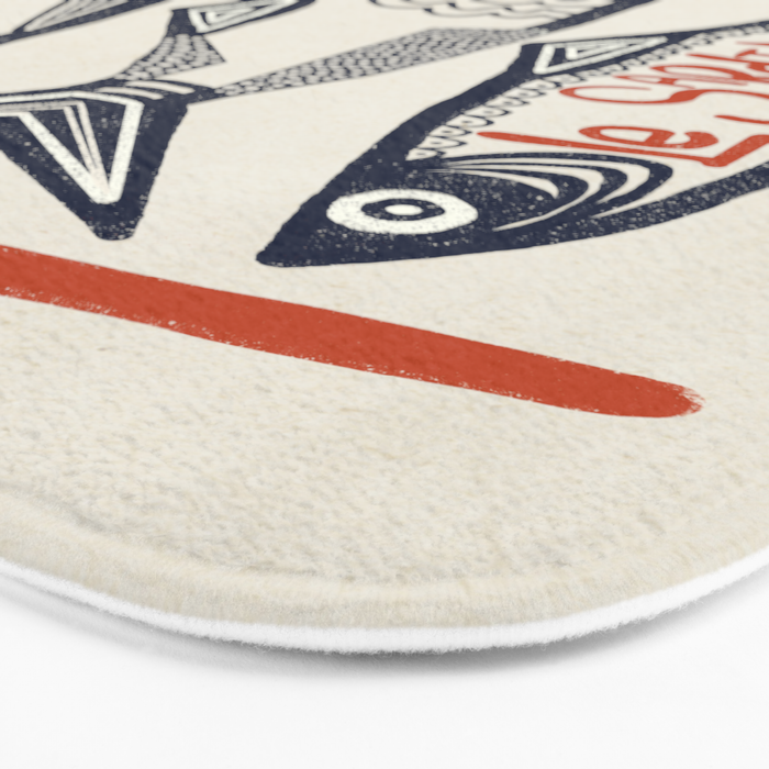 Le Sardine Retro Inspired Art Print Bath Mat Gallery Image 3