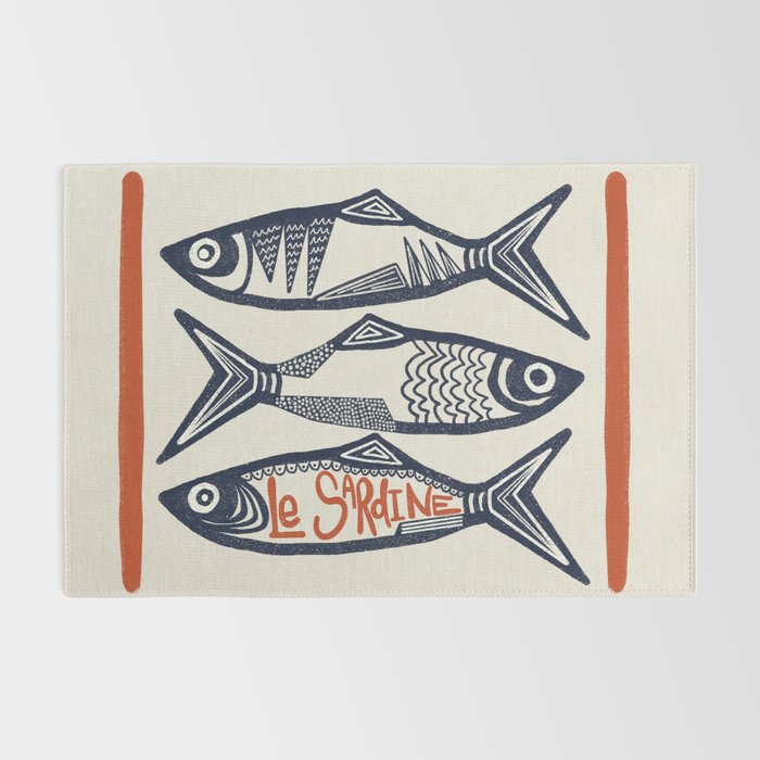 Le Sardine Retro Inspired Art Print Rug Gallery Image 2