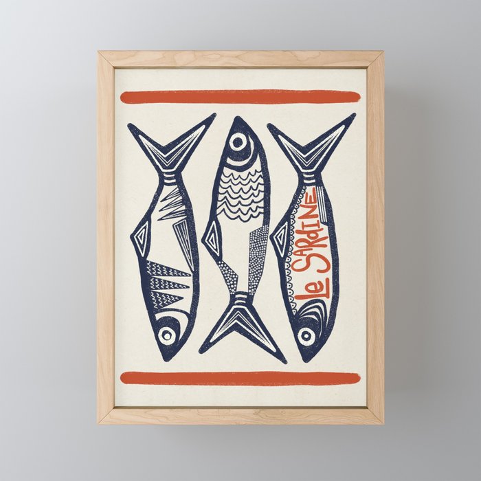 Le Sardine Retro Inspired Art Print Mini Art Print Gallery Image 1