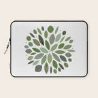 Mid-Century Green Leaves Laptop Sleeve Gallery Image 1