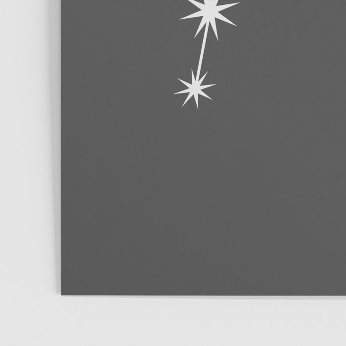 Aquarius Zodiac Star Constellation Line Art Grey Poster Gallery Image 3