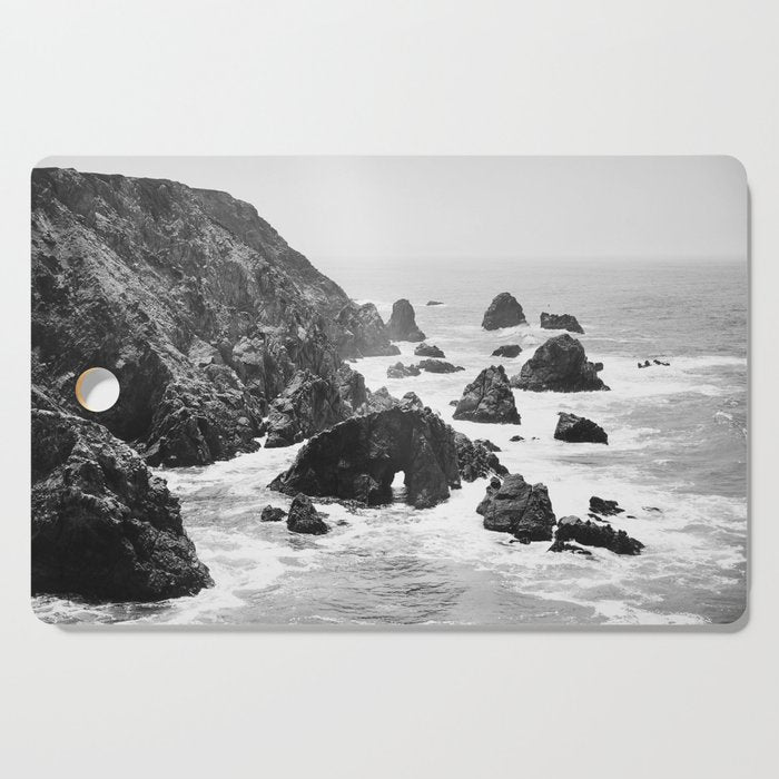 Bodega Bay in Black-and-White Cutting Board Gallery Image 1