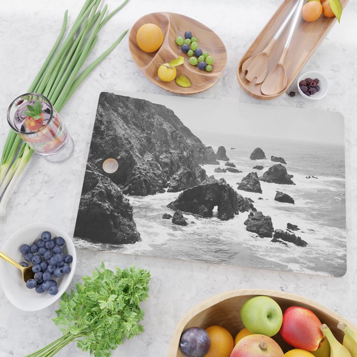 Bodega Bay in Black-and-White Cutting Board Gallery Image 2