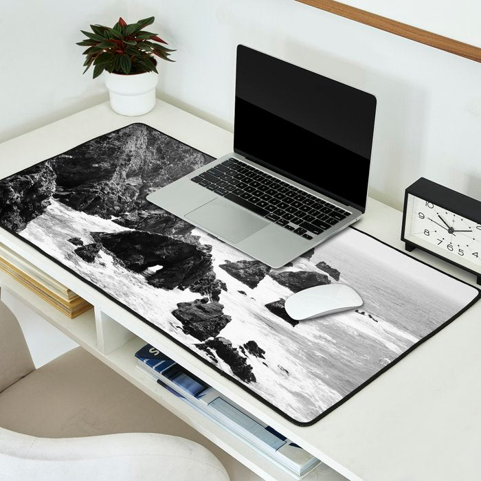 Bodega Bay in Black-and-White Desk Mat Gallery Image 2