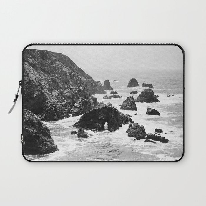 Bodega Bay in Black-and-White Laptop Sleeve Gallery Image 1