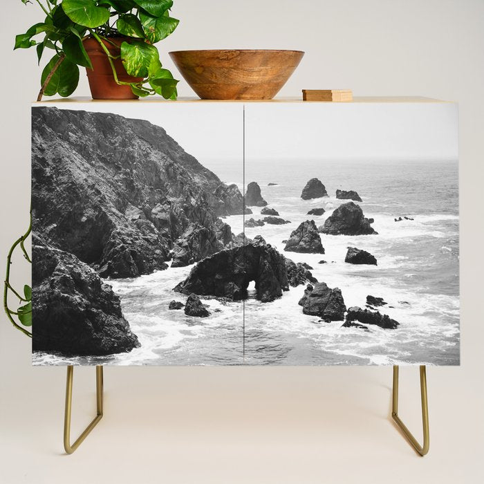 Bodega Bay in Black-and-White Credenza Gallery Image 1