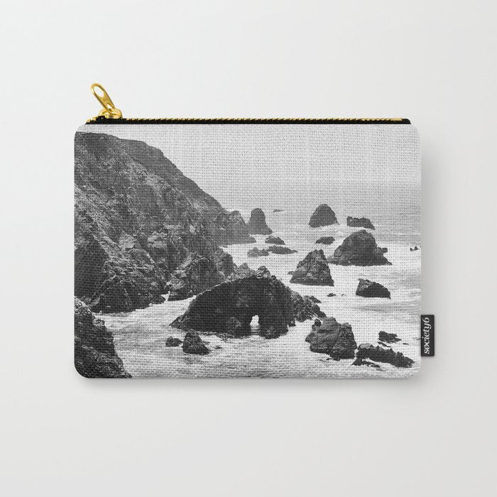 Bodega Bay in Black-and-White Carry All Pouch Gallery Image 1