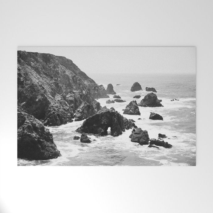 Bodega Bay in Black-and-White Welcome Mat Gallery Image 1