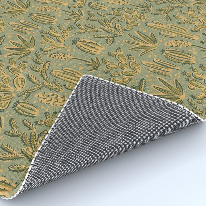 Cactus Desert - green and gold Rug Gallery Image 4
