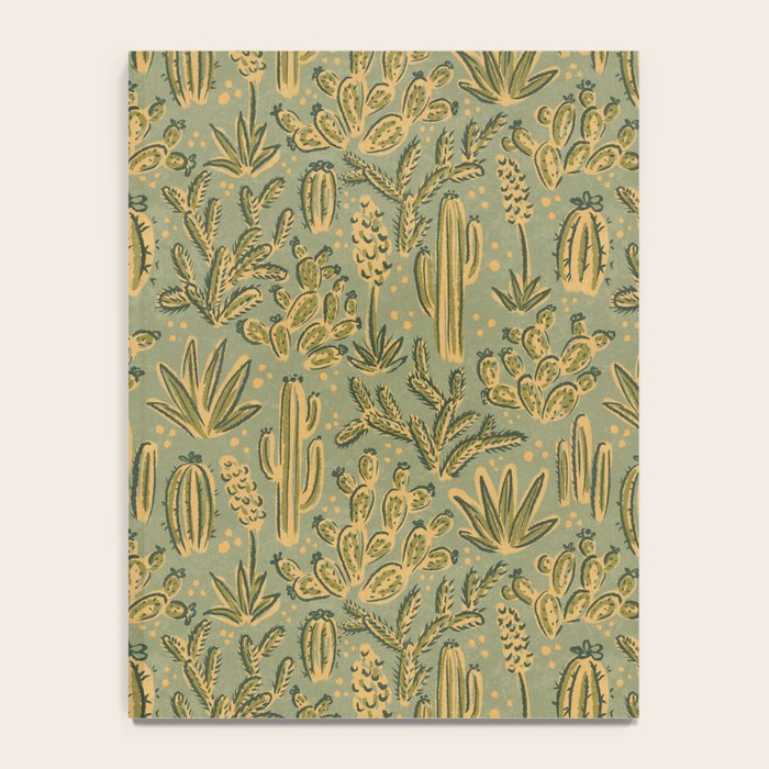 Cactus Desert - green and gold Notebook Gallery Image 4