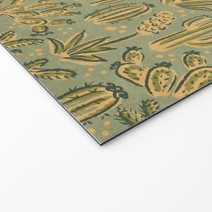 Cactus Desert - green and gold Welcome Mat Gallery Image 2