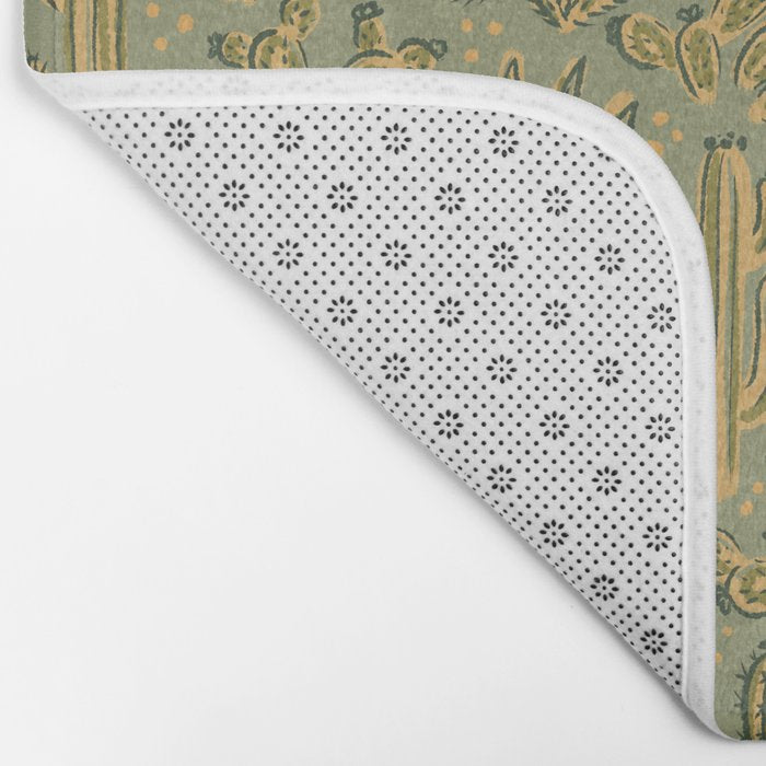 Cactus Desert - green and gold Bath Mat Gallery Image 2