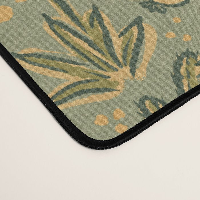 Cactus Desert - green and gold Desk Mat Gallery Image 4