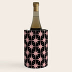 Atomic Age Retro 50s Starburst Pattern in Dusty Blush Pink and Black Wine Chiller Gallery Image 3