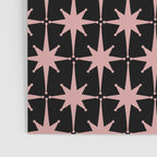 Atomic Age Retro 50s Starburst Pattern in Dusty Blush Pink and Black Poster Gallery Image 3