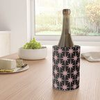 Atomic Age Retro 50s Starburst Pattern in Dusty Blush Pink and Black Wine Chiller Gallery Image 4