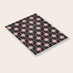 Atomic Age Retro 50s Starburst Pattern in Dusty Blush Pink and Black Notebook Gallery Image 3