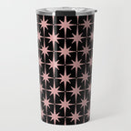 Atomic Age Retro 50s Starburst Pattern in Dusty Blush Pink and Black Travel Mug Gallery Image 1