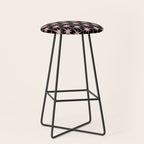 Atomic Age Retro 50s Starburst Pattern in Dusty Blush Pink and Black Stool Gallery Image 1