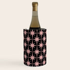 Atomic Age Retro 50s Starburst Pattern in Dusty Blush Pink and Black Wine Chiller Gallery Image 2