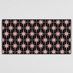 Atomic Age Retro 50s Starburst Pattern in Dusty Blush Pink and Black Desk Mat Gallery Image 3